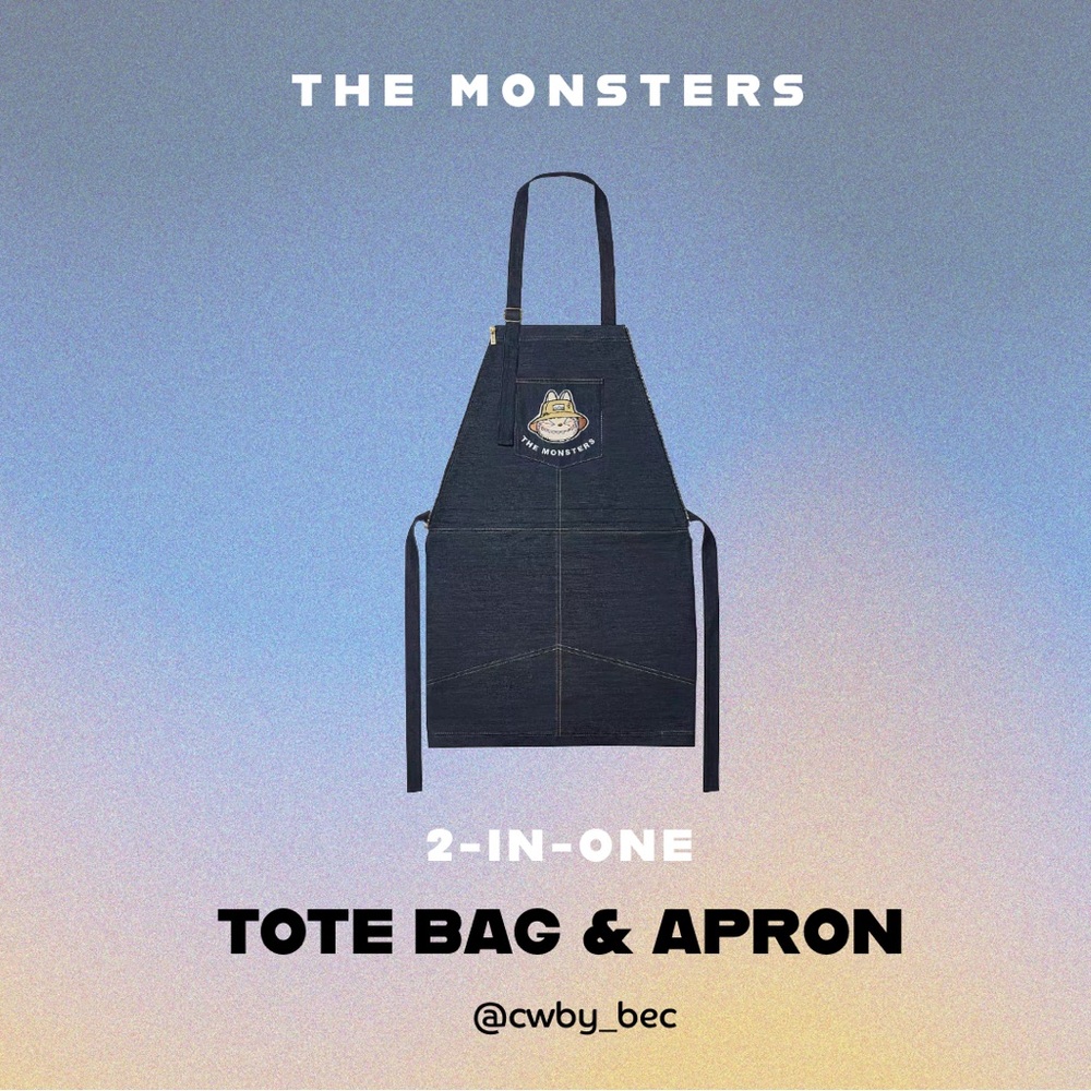 Denim Tote Bag & Apron - Navy 2-IN-1 - Picture 3 of 4